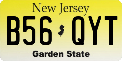 NJ license plate B56QYT