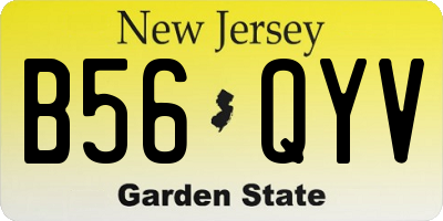NJ license plate B56QYV