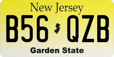 NJ license plate B56QZB