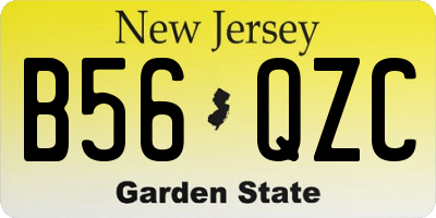 NJ license plate B56QZC