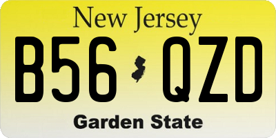 NJ license plate B56QZD
