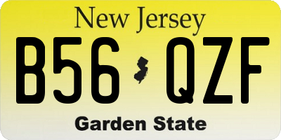 NJ license plate B56QZF