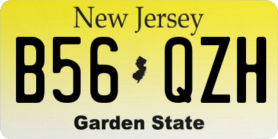 NJ license plate B56QZH