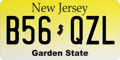 NJ license plate B56QZL