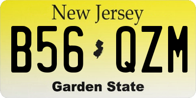 NJ license plate B56QZM