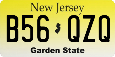 NJ license plate B56QZQ