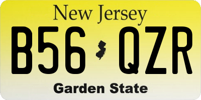 NJ license plate B56QZR