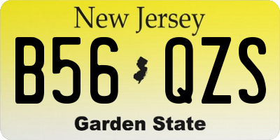 NJ license plate B56QZS