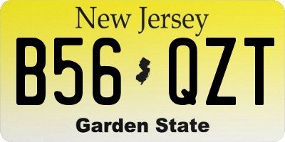 NJ license plate B56QZT