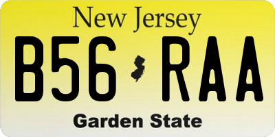 NJ license plate B56RAA