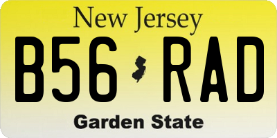 NJ license plate B56RAD