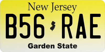 NJ license plate B56RAE
