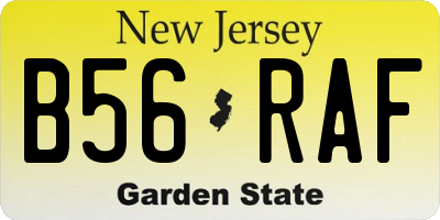 NJ license plate B56RAF