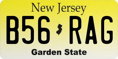 NJ license plate B56RAG