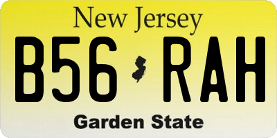 NJ license plate B56RAH