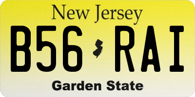 NJ license plate B56RAI