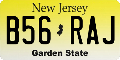 NJ license plate B56RAJ