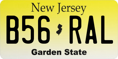 NJ license plate B56RAL