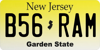 NJ license plate B56RAM