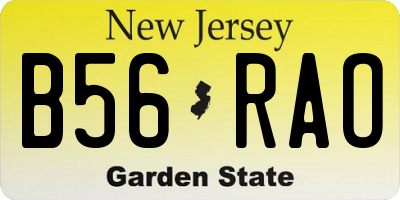 NJ license plate B56RAO