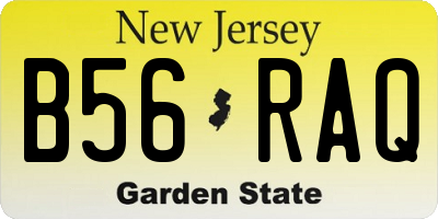 NJ license plate B56RAQ
