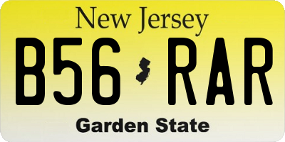 NJ license plate B56RAR