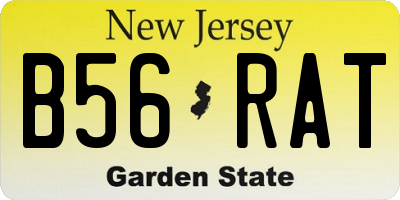 NJ license plate B56RAT