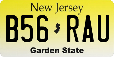 NJ license plate B56RAU