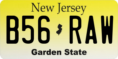 NJ license plate B56RAW