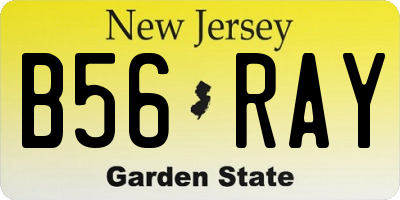 NJ license plate B56RAY