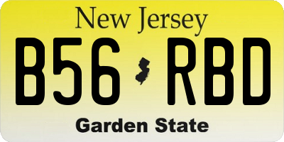 NJ license plate B56RBD