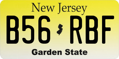 NJ license plate B56RBF