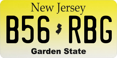 NJ license plate B56RBG