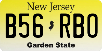 NJ license plate B56RBO