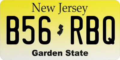 NJ license plate B56RBQ