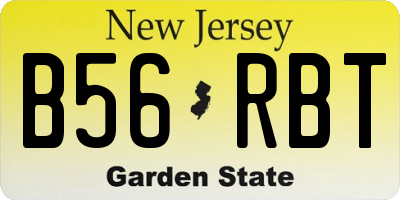 NJ license plate B56RBT