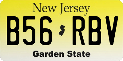 NJ license plate B56RBV