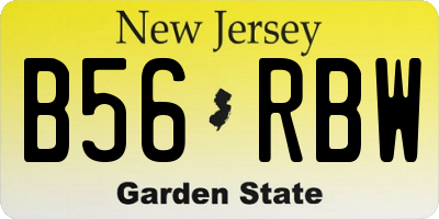 NJ license plate B56RBW