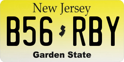 NJ license plate B56RBY
