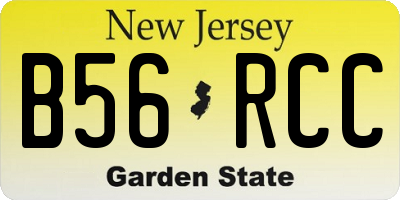 NJ license plate B56RCC