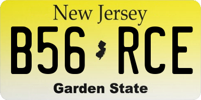 NJ license plate B56RCE