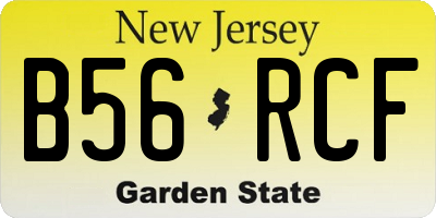 NJ license plate B56RCF