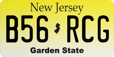 NJ license plate B56RCG