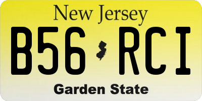 NJ license plate B56RCI