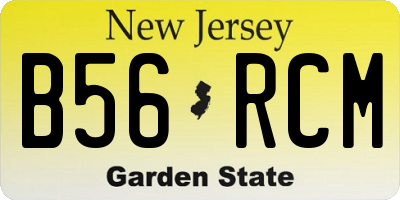 NJ license plate B56RCM