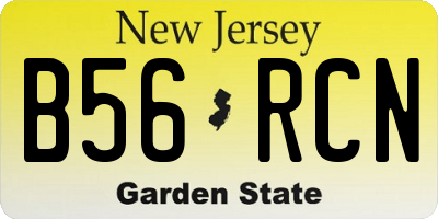 NJ license plate B56RCN