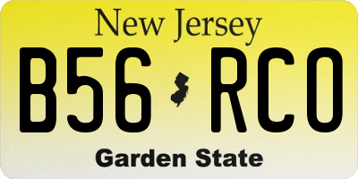 NJ license plate B56RCO