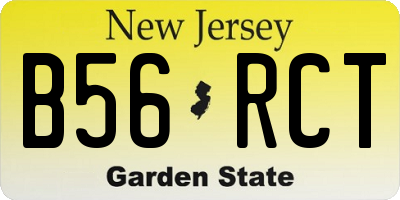 NJ license plate B56RCT