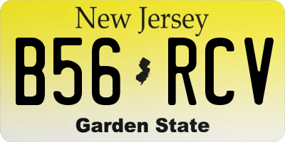 NJ license plate B56RCV