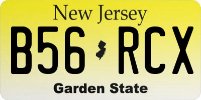 NJ license plate B56RCX